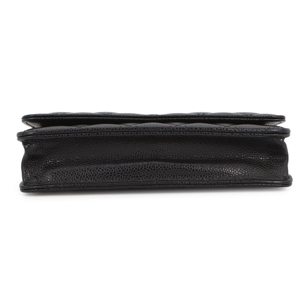 Chanel Chain Wallet Classic Matelassé Coco Mark Caviar Skin AP0250 CHANEL Bla... - Picture 3 of 16